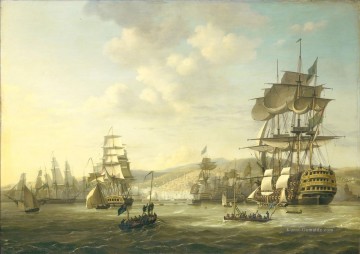  Seeschlacht Malerei - Anglo holländischen Flotte in der Bucht von Algier 1816 Kriegsschiff Seeschlacht